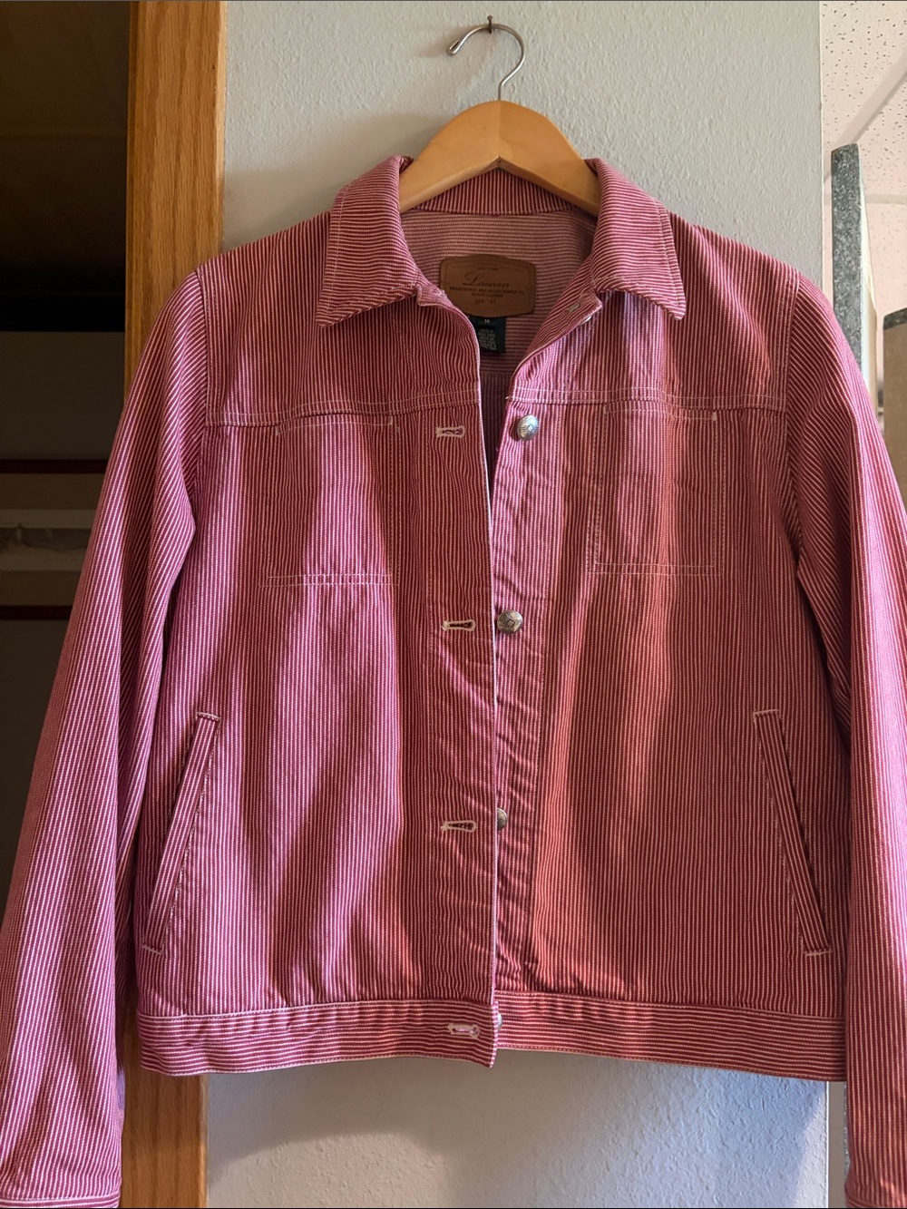 Ralph Lauren red Striped denim Jean Jacket